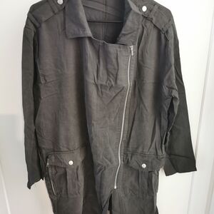 Black Asymmetrical Zip Jacket